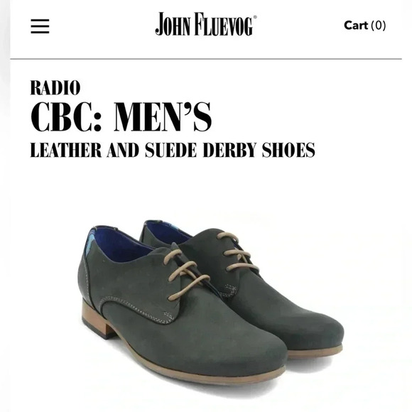 JOHN FLUEVOG RADIO CBC DERBY OXFORD BLACK LEATHER LACE UP SHOES men's US 9 - Picture 2 of 7
